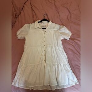 Women's Cream Button-Up Dress